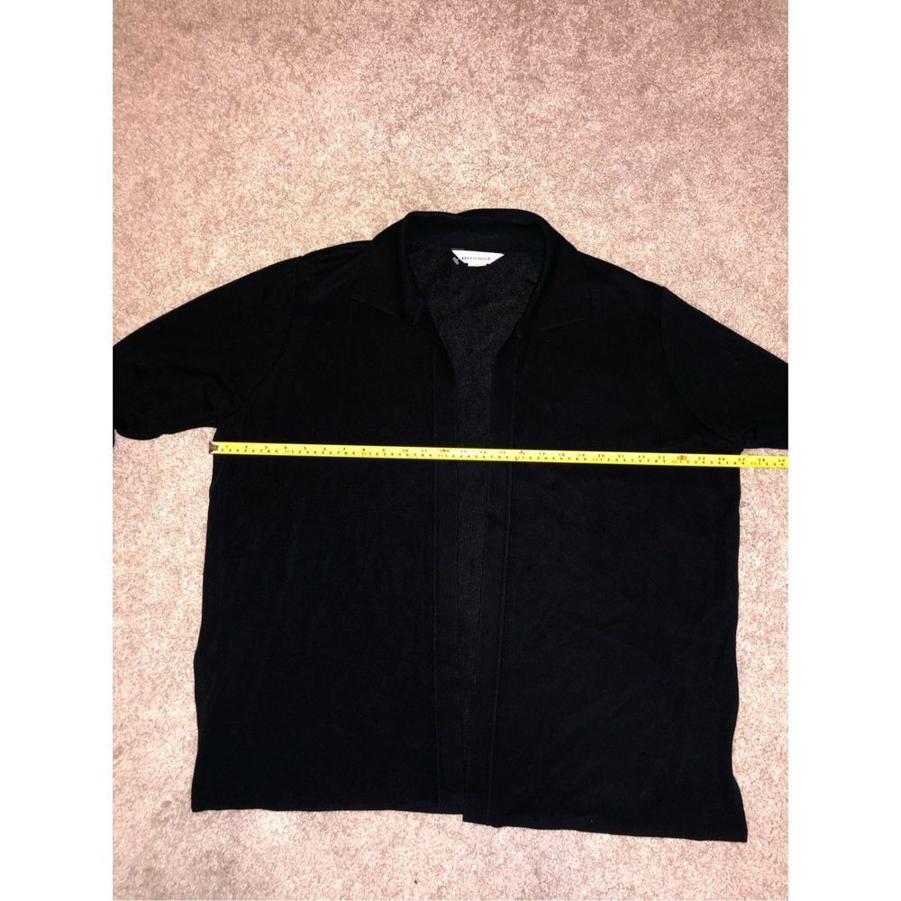 Misook Exclusive Black Open Front Knit Cardigan Jacket Size XL - Picture 8 of 9
